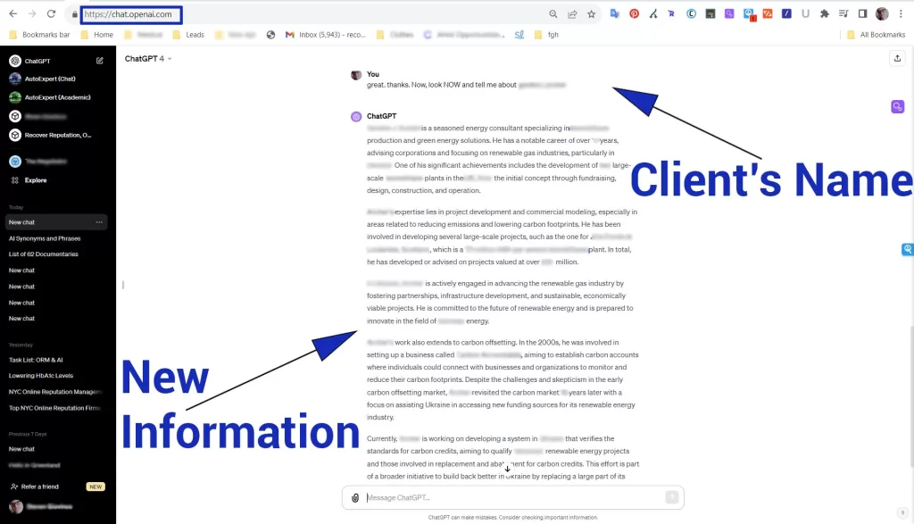 What is Generative AI Reputation Management and Why It\'s Important? ai reputation management solutions, process, & case study: chatgpt after screenshot